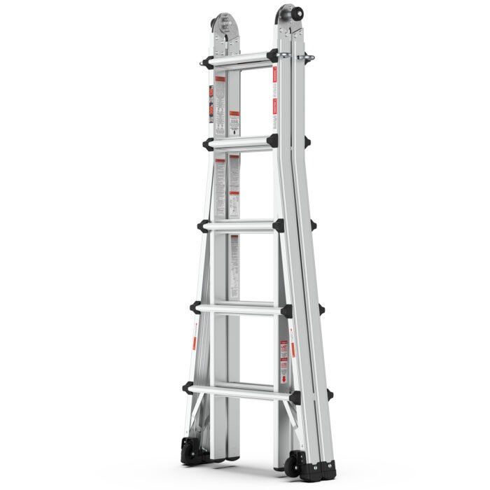 Aluminum Multi-Position Ladder with Wheels, 300 lbs Weight, 22 FT - Image 12