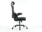 High backrest Black mesh office chair with 3D armrests with adjustable headrest - Image 14