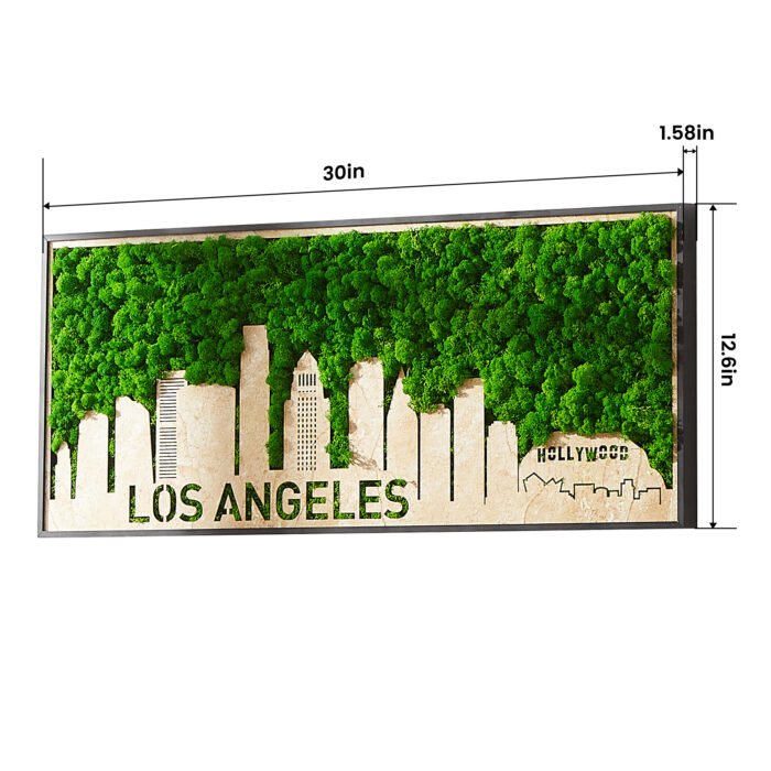 Los Angeles Moss City Silhouette Metal Wall Art Small - Image 8