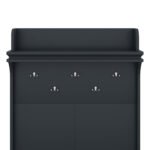 Hall tree with storage desk with drawers and 5 hooks, dark blue - Image 13