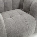 Soft Bean Bag Chair with High Resilient Foam with Footstool, Gray - Image 10