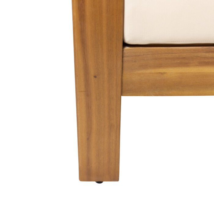 Outdoor Acacia Wood Club Chairs with Cushions, Teak+Beige (Set of 2) - Image 13
