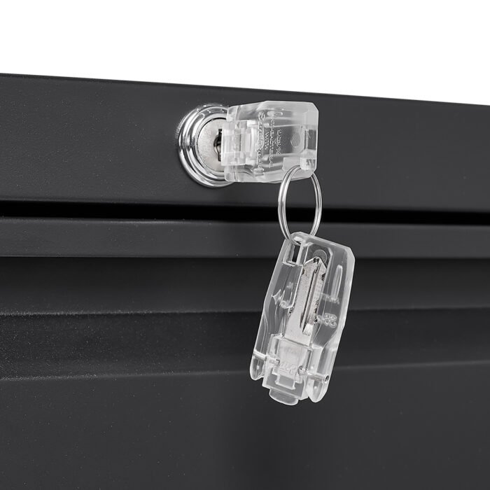 Filing Cabinet with 3 Drawer and Locking, Black - Image 5