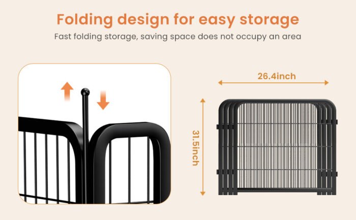 Outdoor 8-pieces dog fence board, Black - Image 5