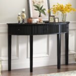 U-Style Distinctive Features of Pine Veneer Console Table with Vertical Stripe Drawer Fronts - Image 3
