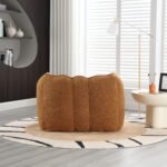 Soft Bean Bag Chair with High Resilient Foam with Footstool, Brown - Image 5