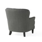 Modern fabric stylish cushioned club armchair with Ottoman set - Image 10