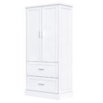 Tall Bathroom Storage Cabinet with Two Doors and Drawers and Adjustable Shelf - Image 10