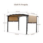 12x9 Ft Outdoor Retractable Pergola Patio Gazebo with Steel Frame - Image 12