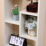 Freestanding Wooden Open Bookcase with 5 Cubes and 2 keyhole hangers - Image 4
