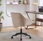 Velvet Modern Office Desk Chair with Wheels - Image 2