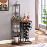 5 layers 11 bottle wine baking rack with hanging wine glass rack and storage rack - Image 2