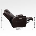 Up to 350lbs Okin Motor Power Lift Recliner Chair for Elderly Brown - Image 12