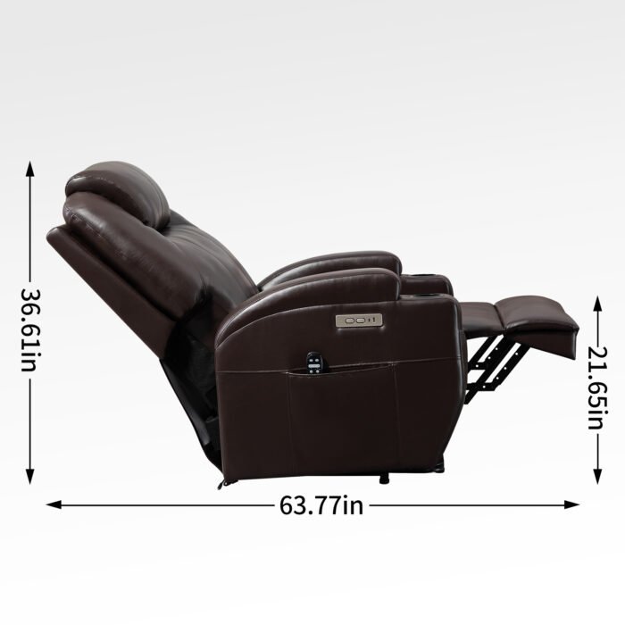 Up to 350lbs Okin Motor Power Lift Recliner Chair for Elderly Brown - Image 12