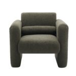 Modern style comfortable armchair with sheepskin Sherpa fabric with backrest and pillow - Image 10