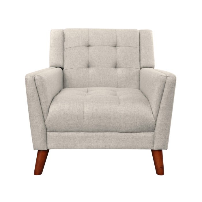 Mid-century Armchair Off White - Image 9