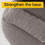 Gray Plush Swivel Accent Chair - Contemporary Round Armchair with 360° Rotation and Metal Base - Image 13