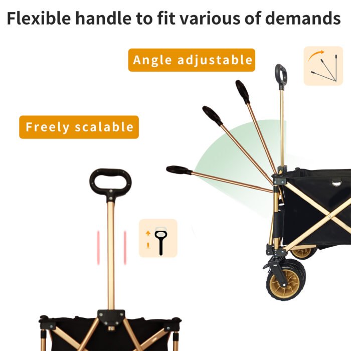 Heavy Duty Folding Wagon Cart for Sand with Big Wheels - Image 13