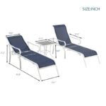 3-piece outdoor lounge chair set with 5 adjustable backrests and sturdy steel frame - Image 3