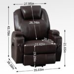 Up to 350lbs Okin Motor Power Lift Recliner Chair for Elderly Brown - Image 13