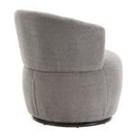 Gray Plush Swivel Accent Chair - Contemporary Round Armchair with 360° Rotation and Metal Base - Image 6