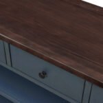 Retro Design Console Table with Two Open Shelves (Navy) - Image 15