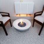 42 Inch Outdoor Concrete Propane gas Fire Pit bowl, Antique white