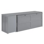 Queen Size Murphy Bed with Rotable Desk  Gray - Image 20