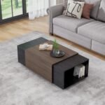 Modern Drawer Coffee Table for Living Room, Black - Image 6