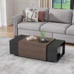 Modern Drawer Coffee Table for Living Room, Black - Image 7