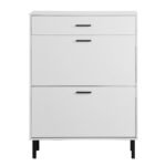 Shoe rack storage with drawers and metal legs and 2 flippable drawers - Image 14