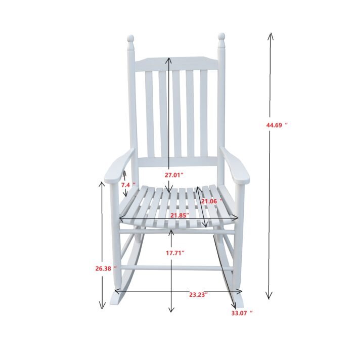 Wooden porch rocker chair White - Image 5