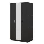 3 Door Wardrobe with Mirror and Hanging Rod and 3 Fixed Shelves - Image 5