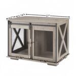 Dog Cage Crate Furniture with Sliding Barn Door Kennel with Flip-top Plate - Image 19