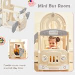 Kids Slide with Bus Play Structure and Basketball Hoop for Toddlers - Image 6