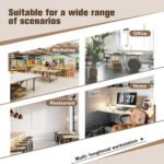 60 inch adjustable wooden and metal heavy-duty garage workbench with power socket and wheels - Image 5