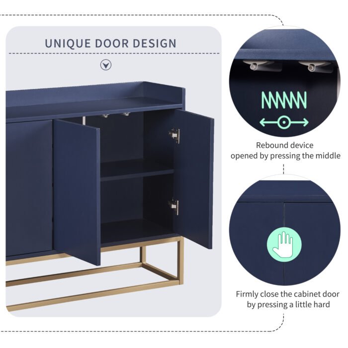 TREXM Modern Sideboard Elegant Buffet Cabinet with Large Storage (Navy) - Image 8