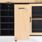 Coffee Bar with storage door and power outlet with wine rack - Image 12