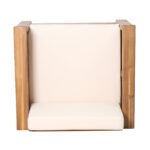 Outdoor Acacia Wood Club Chairs with Cushions, Teak+Beige (Set of 2) - Image 14