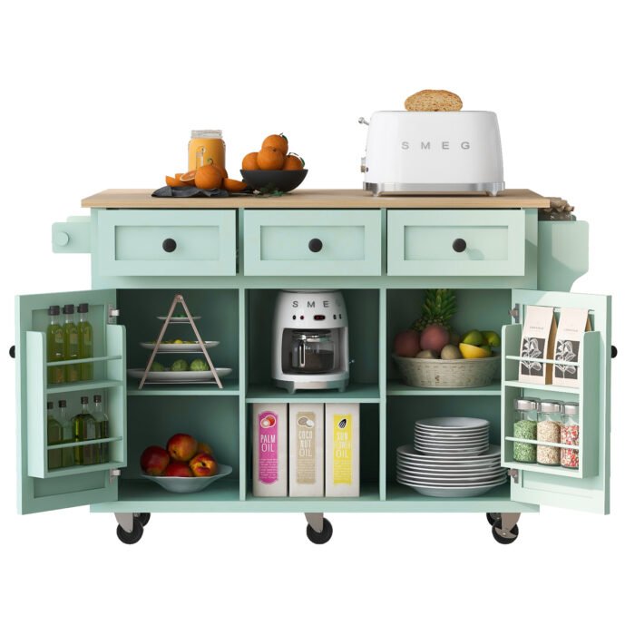 Kitchen trolley with internal storage rack and 3 dining room drawers - Image 9