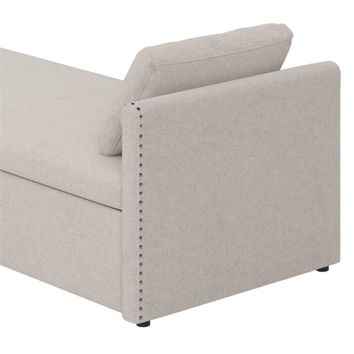 Modern cushioned lounge chair sofa bed - Image 8