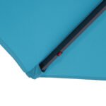 10FT Patio Outdoor Hanging Cantilever Umbrella with Easy Open Adustment and 32 LED Lights, Blue - Image 8