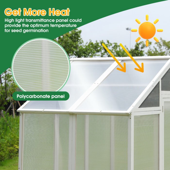 Walk in Polycarbonate Greenhouse for Patio Backyard (76x48x86)) - Image 3