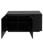 Carved Line 3 Door Storage Buffet With Adjustable Shelf and Large Storage and LED Lights - Image 10