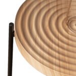 Modern Thread Design Round Coffee Table  with Cross Legs Metal Base (Set of 2) - Image 6