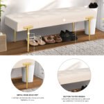 48'' Modern Ottoman Bench Velvet With Gold Metal Legs - Image 5