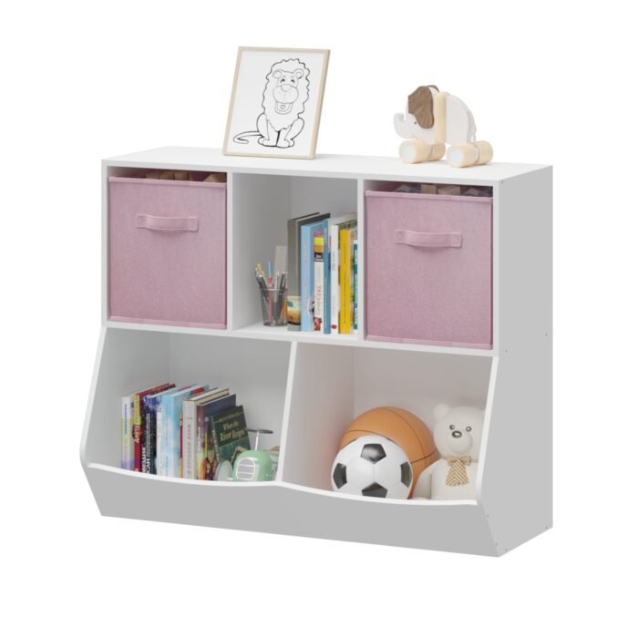Kids Bookcase with Collapsible Fabric Drawers - Image 6