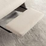 Modern rocking recliner cushioned chair with footstool, gray - Image 4