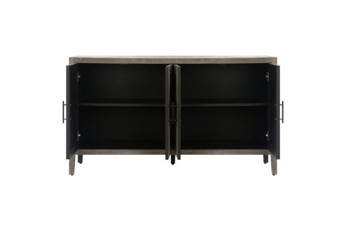 4 Door Wooden Twill Sideboard American Country Vintage Buffet - Image 8