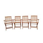 Foldable Patio Dining Set 4 Folding Chairs Indoor and outdoor universal Teak - Image 5